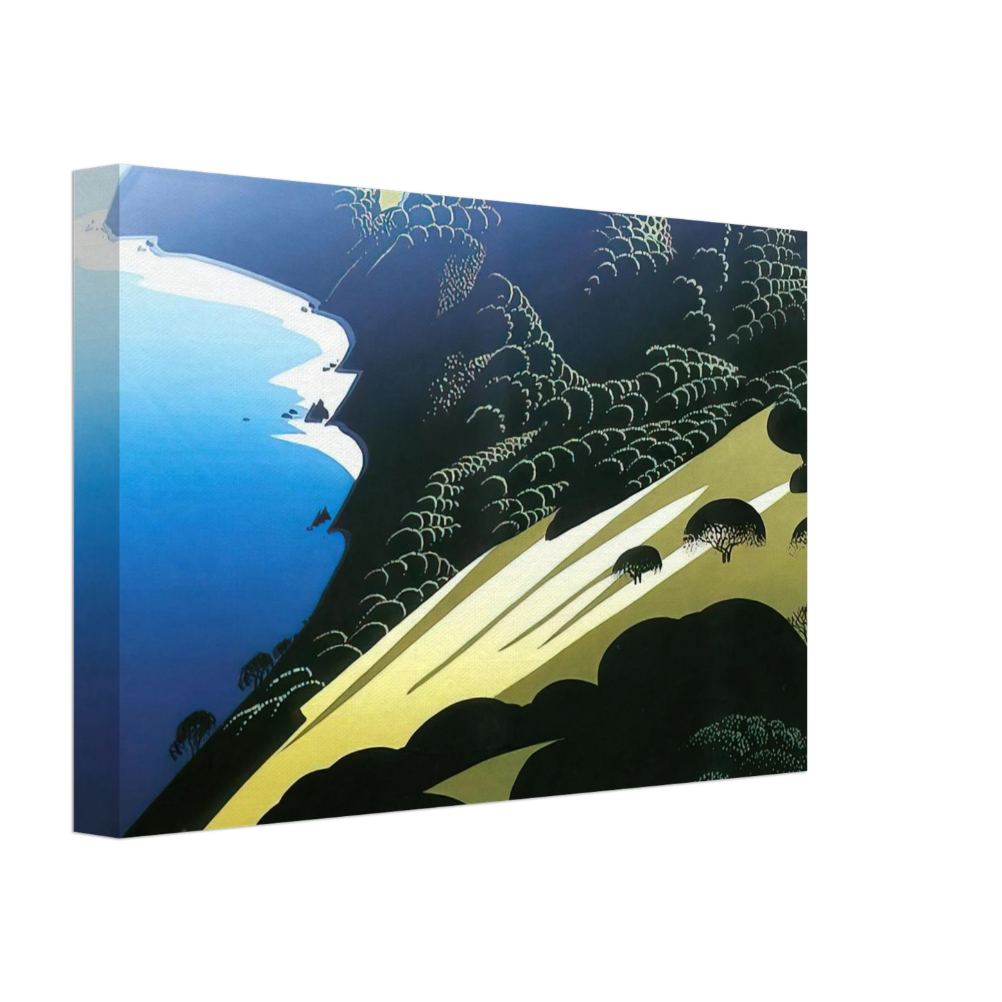 Eyvind Earle - Seaside Pastures Canvas - 40x60 cm / 16x24 inches-canvas