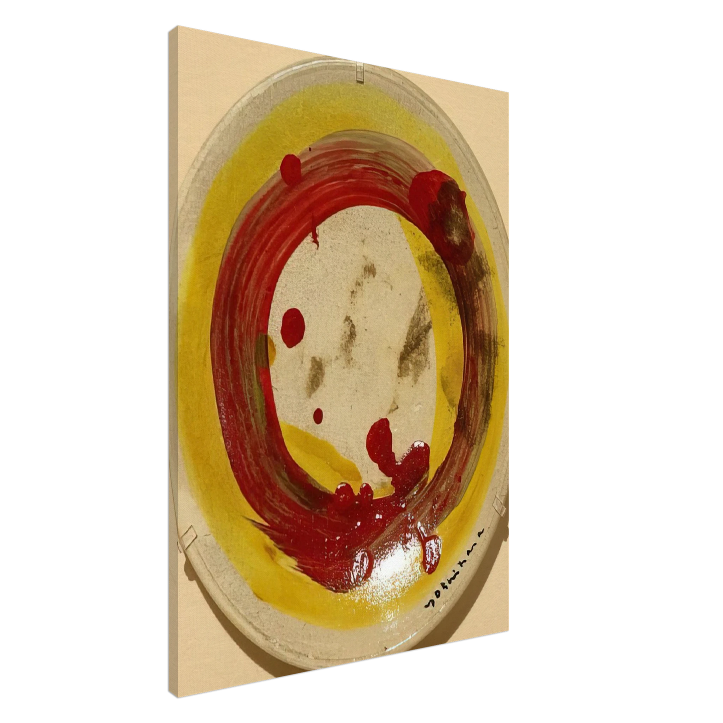 Jiro Yoshihara - Circle - 1963 Canvas - 20x30 cm / 8x12 inches-canvas