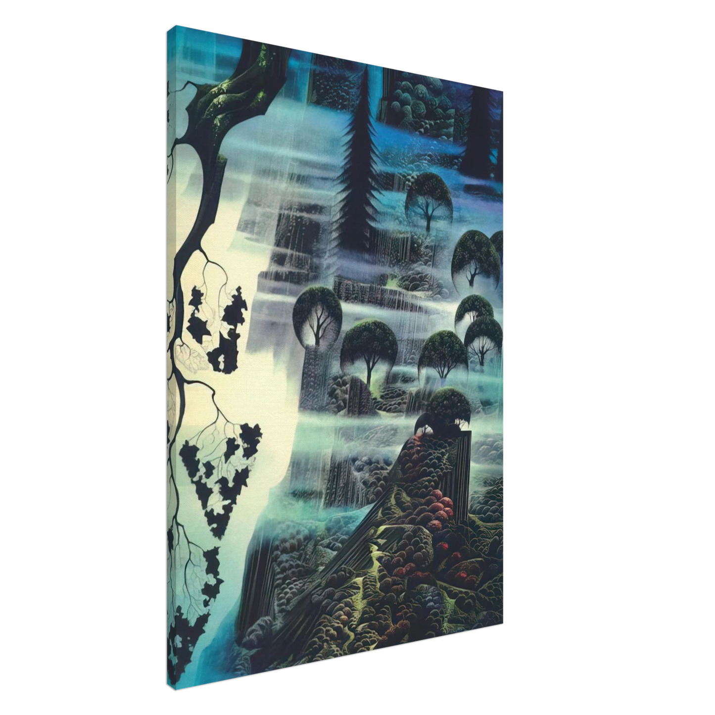 Eyvind Earle - Surf Wind and Fog Canvas - 20x30 cm / 8x12 inches-canvas