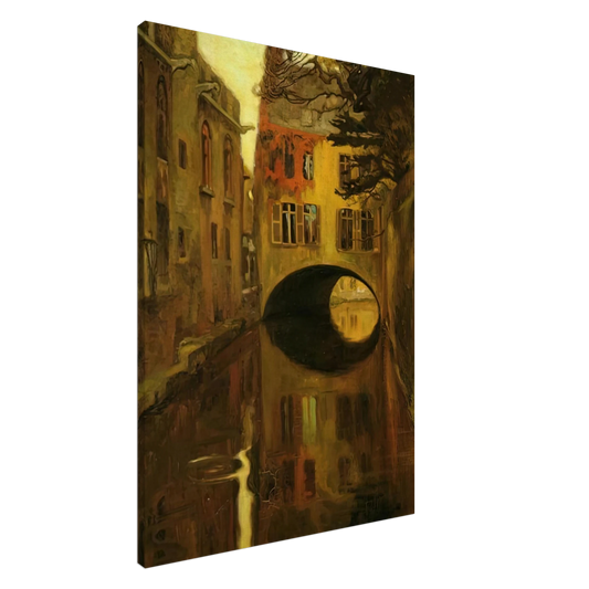 Diego Rivera - HOUSE OVER THE BRIDGE Canvas - 20x30 cm / 8x12 inches-canvas