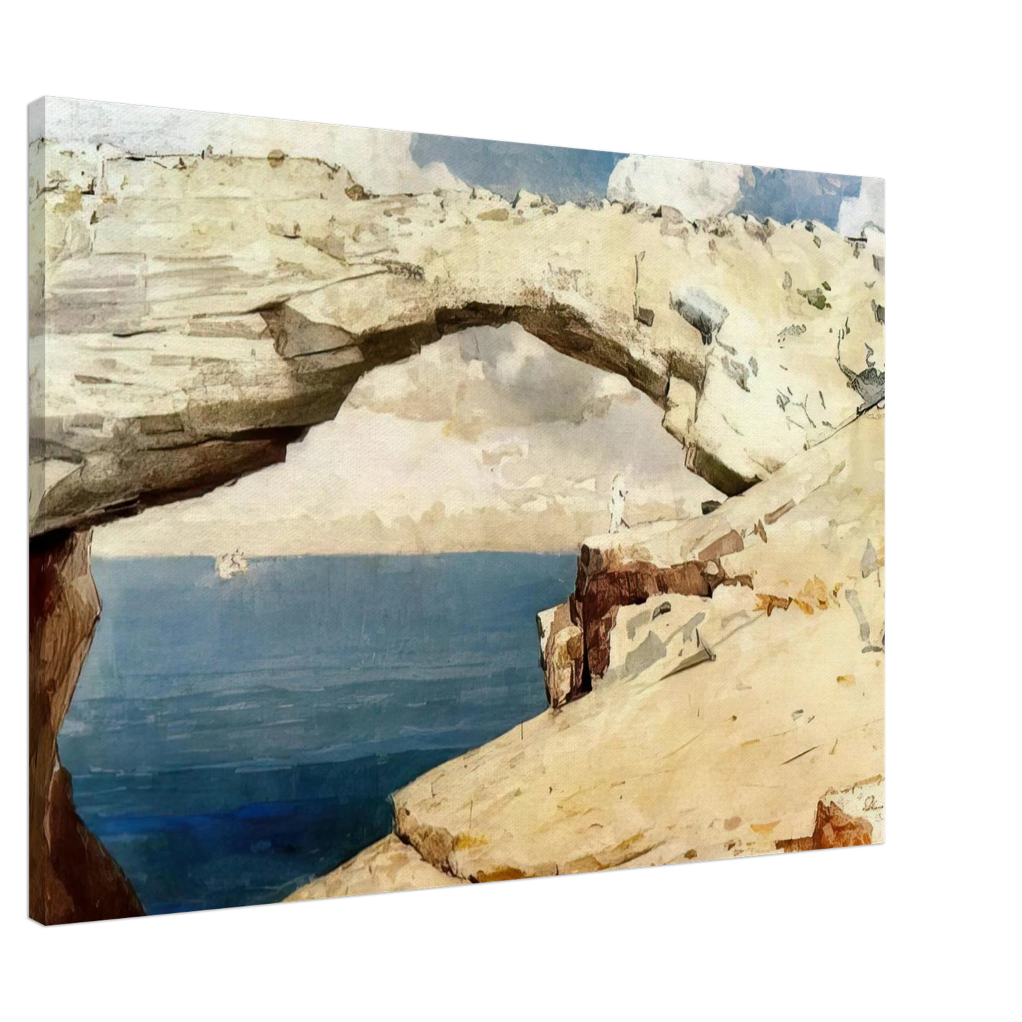 Winslow Homer - GLASS WINDOWS BAHAMAS 1885 Canvas - 20x30 cm / 8x12 inches-canvas