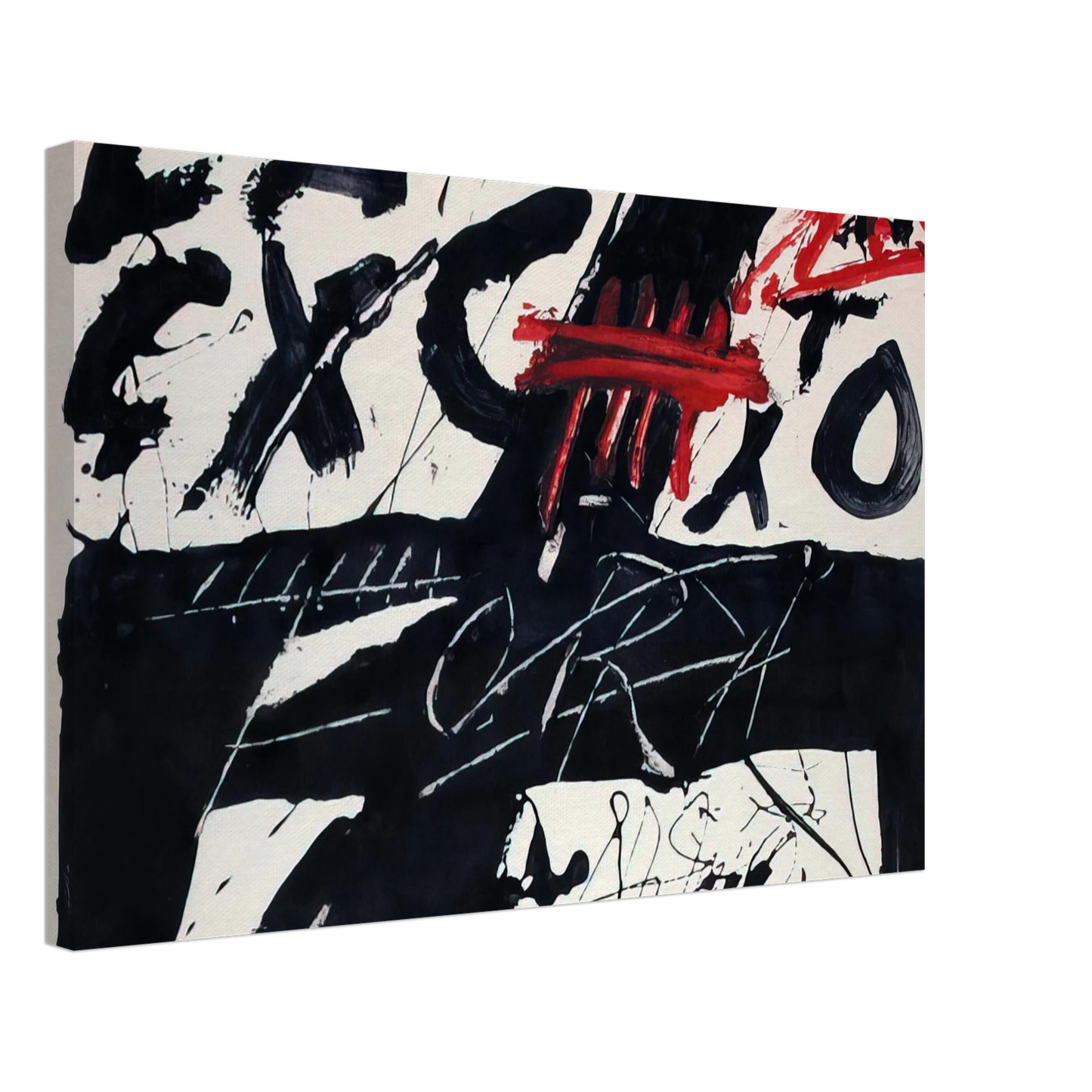 Antoni Tapies - NEGRE I ROIG III FORA 1976 Canvas - 40x60 cm / 16x24 inches-canvas