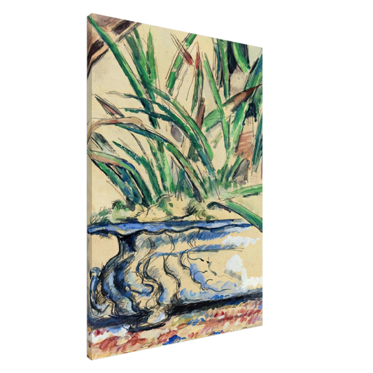 Paul Cezanne - Blue Flowerpot Canvas - 20x30 cm / 8x12 inches-canvas