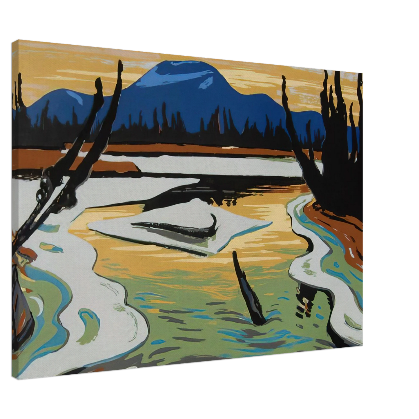 A.Y. Jackson - Smart River Alaska - 1945 Canvas - 20x30 cm / 8x12 inches-canvas