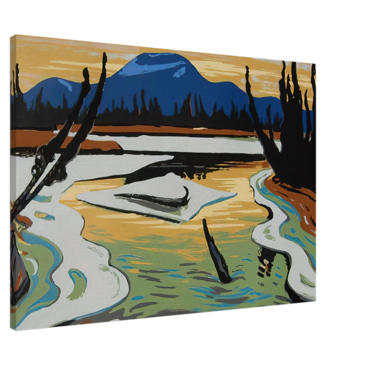 A.Y. Jackson - Smart River Alaska - 1945 Canvas - 20x30 cm / 8x12 inches-canvas