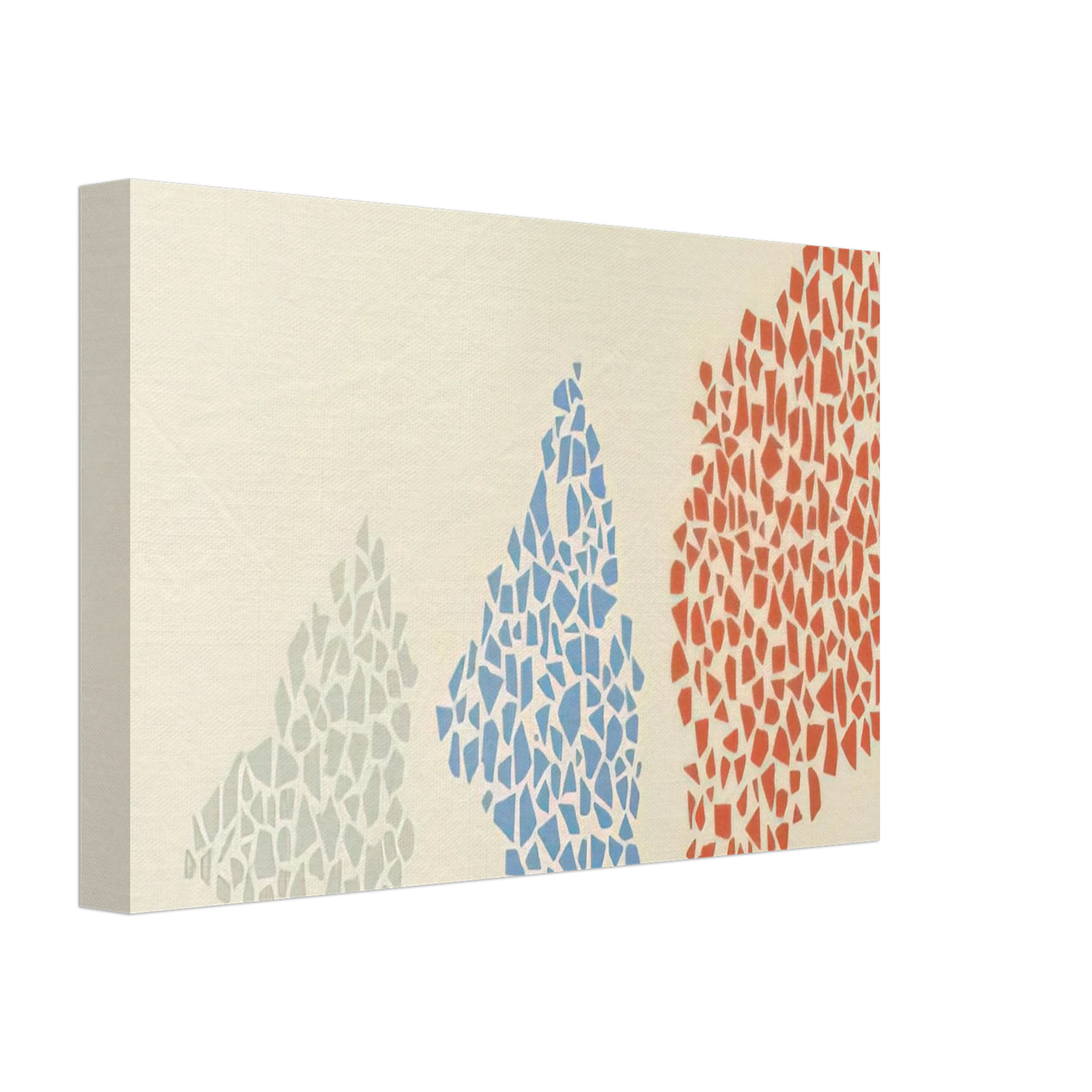 Robert Goodnough - Red, Blue and Grey - Post-Painterly Abstraction Canvas - 40x60 cm / 16x24 inches-canvas