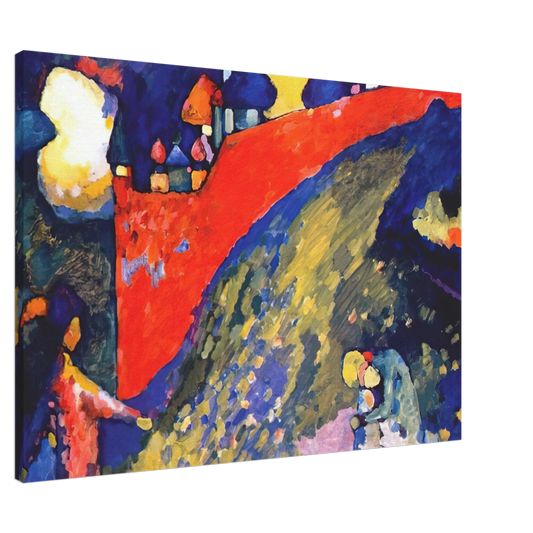 Wassily Kandinsky - RED WALL DESTINY 1909 Canvas - 20x30 cm / 8x12 inches-canvas