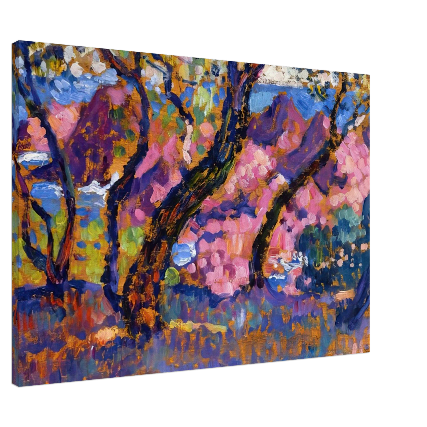 Theo van Rysselberghe - IN THE SHADE OF THE PINES STUDY 1905 Canvas - 20x30 cm / 8x12 inches-canvas