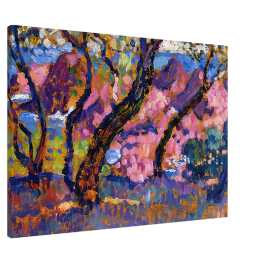 Theo van Rysselberghe - IN THE SHADE OF THE PINES STUDY 1905 Canvas - 20x30 cm / 8x12 inches-canvas