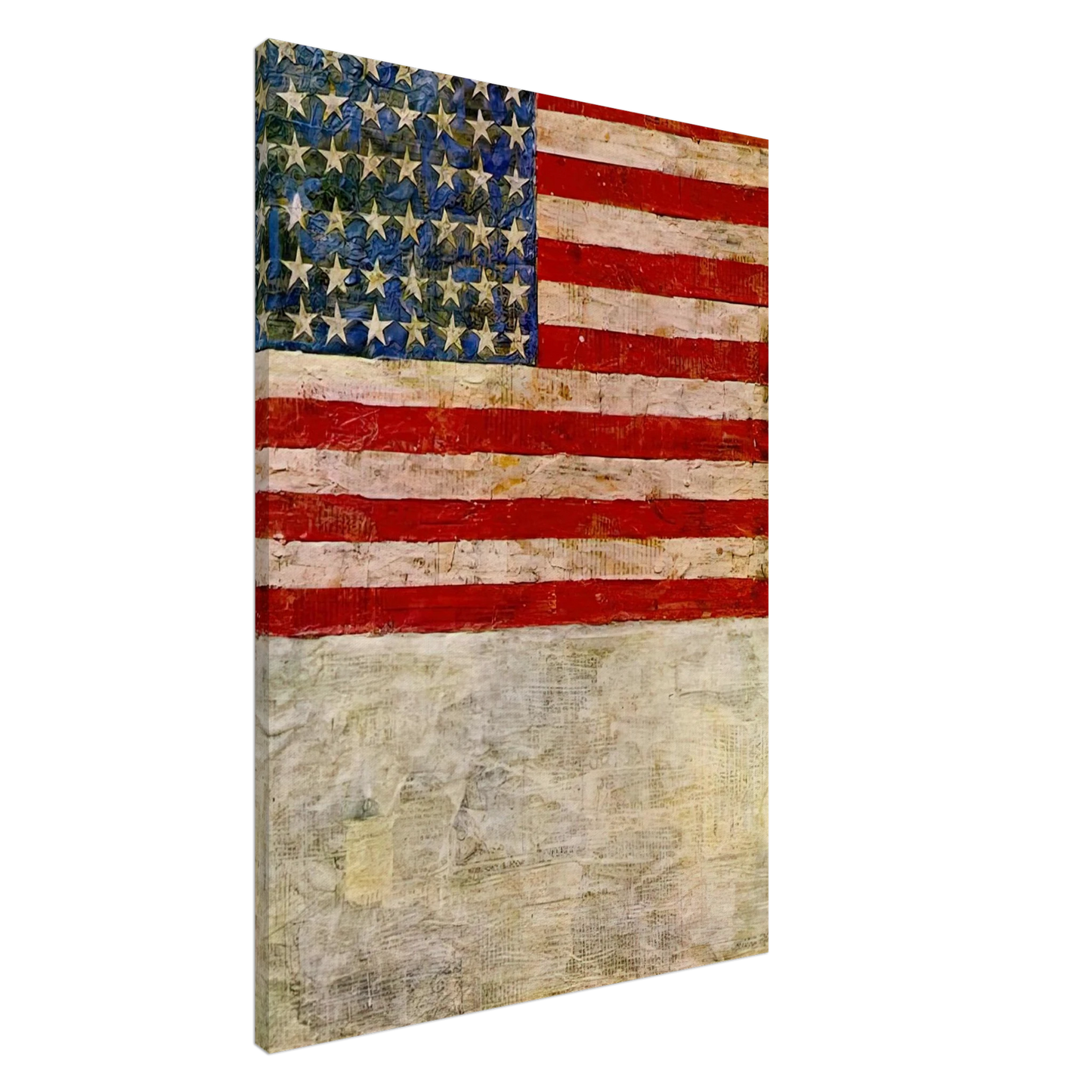 Jasper Johns - FLAG ABOVE WHITE Canvas - 20x30 cm / 8x12 inches-canvas