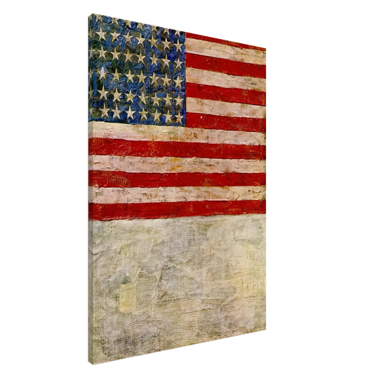 Jasper Johns - FLAG ABOVE WHITE Canvas - 20x30 cm / 8x12 inches-canvas