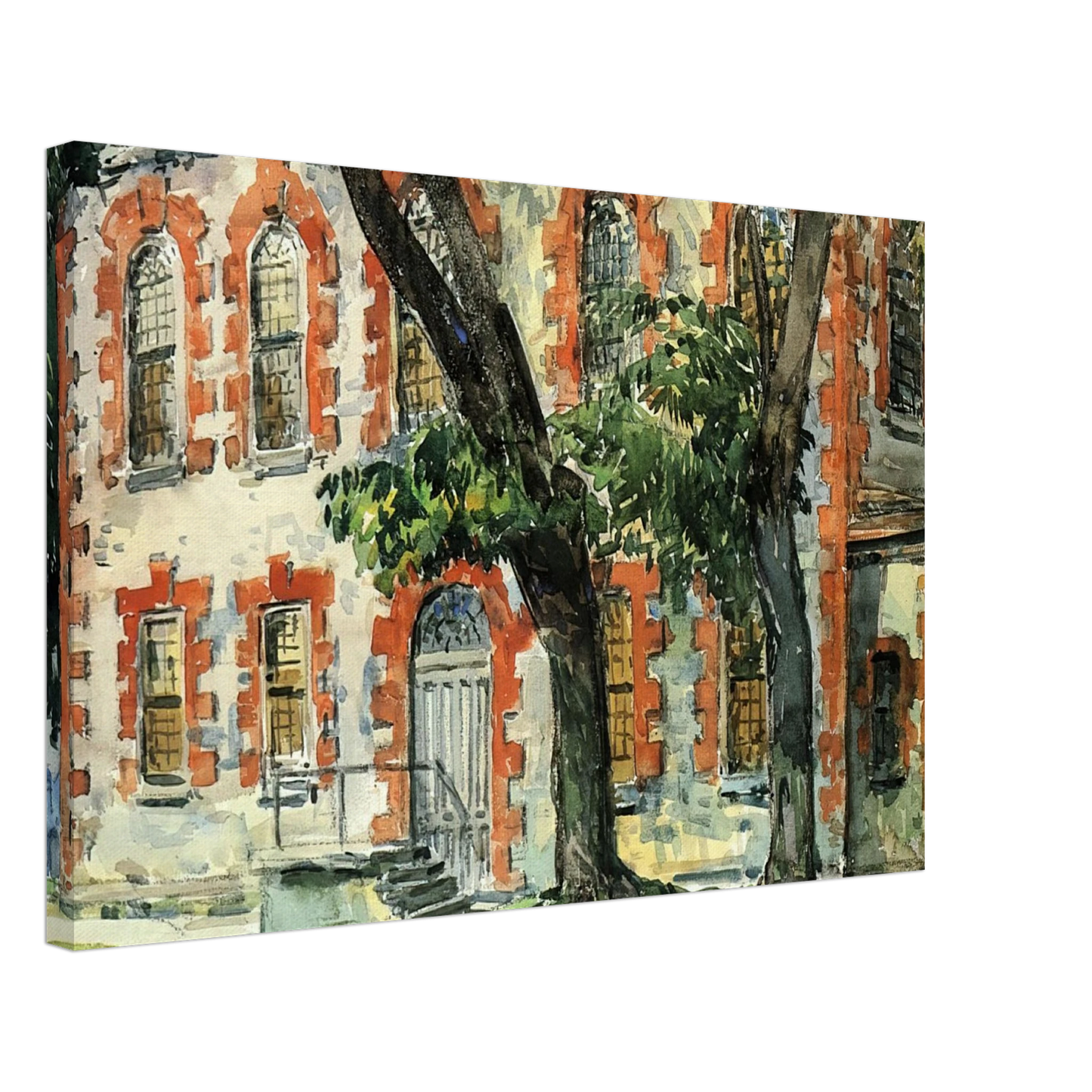 Childe Hassam - Old Dutch Building, Fishkill, New York Canvas - 70x100 cm / 28x40 inches-canvas