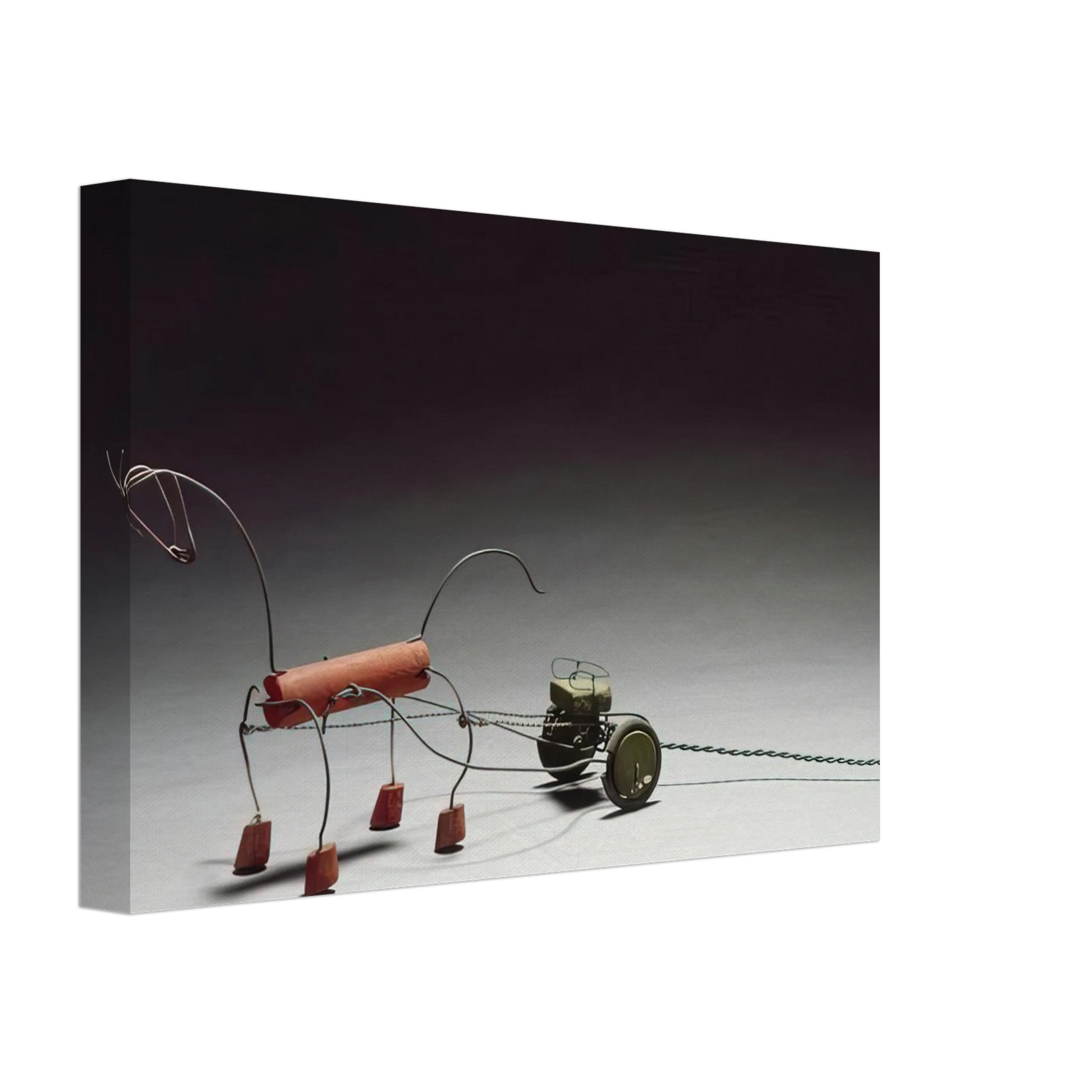 Alexander Calder - RED HORSE AND GREEN SULKY 1926 Canvas - 70x100 cm / 28x40 inches-canvas