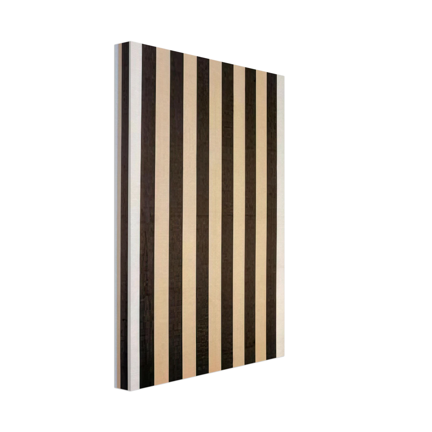 Daniel Buren - Peinture acrylique blanche sur tissu raye blanc et marron - 1972 Canvas - 40x60 cm / 16x24 inches-canvas