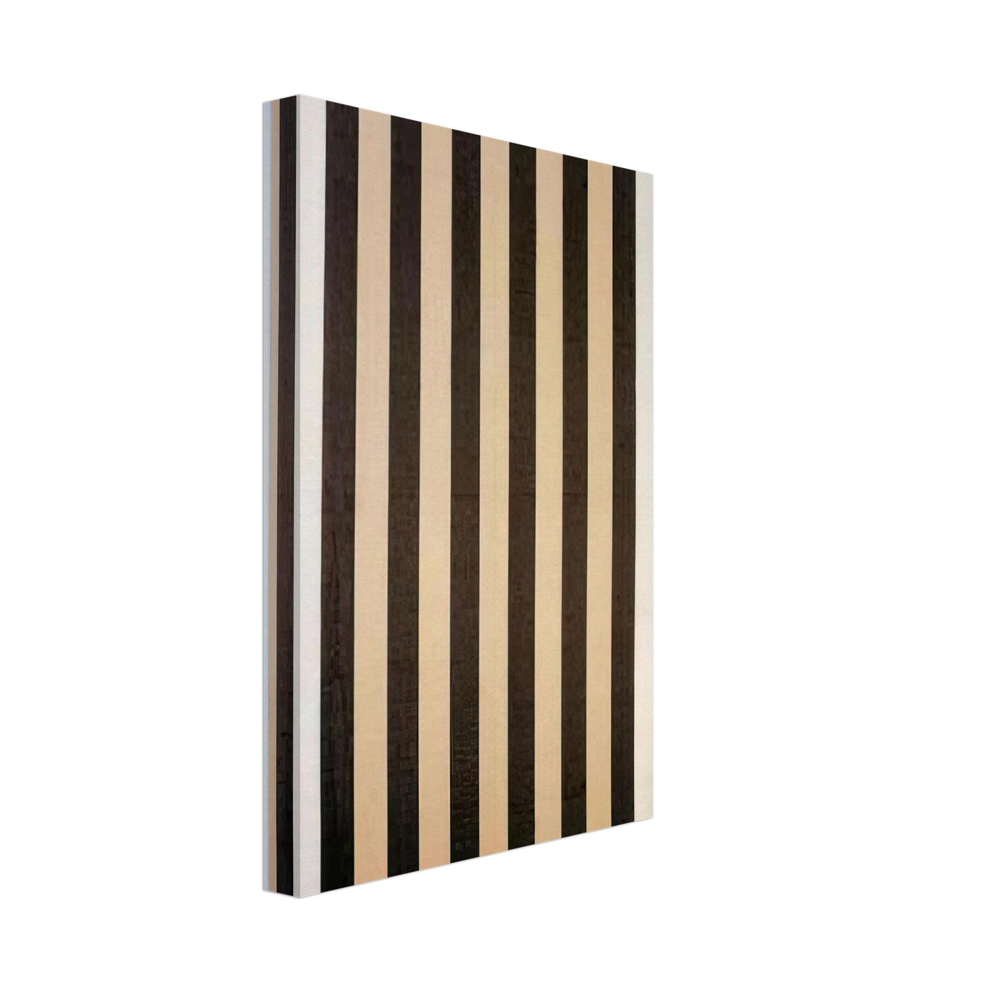 Daniel Buren - Peinture acrylique blanche sur tissu raye blanc et marron - 1972 Canvas - 40x60 cm / 16x24 inches-canvas