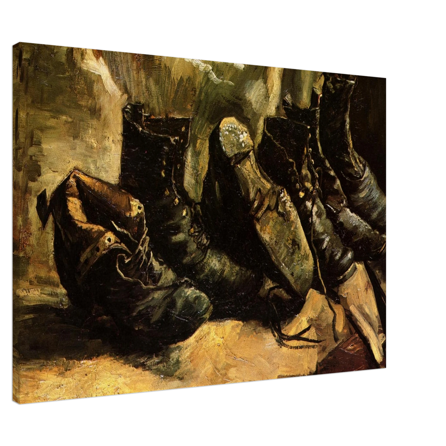 Vincent van Gogh - Three Pairs of Shoes Canvas - 20x30 cm / 8x12 inches-canvas