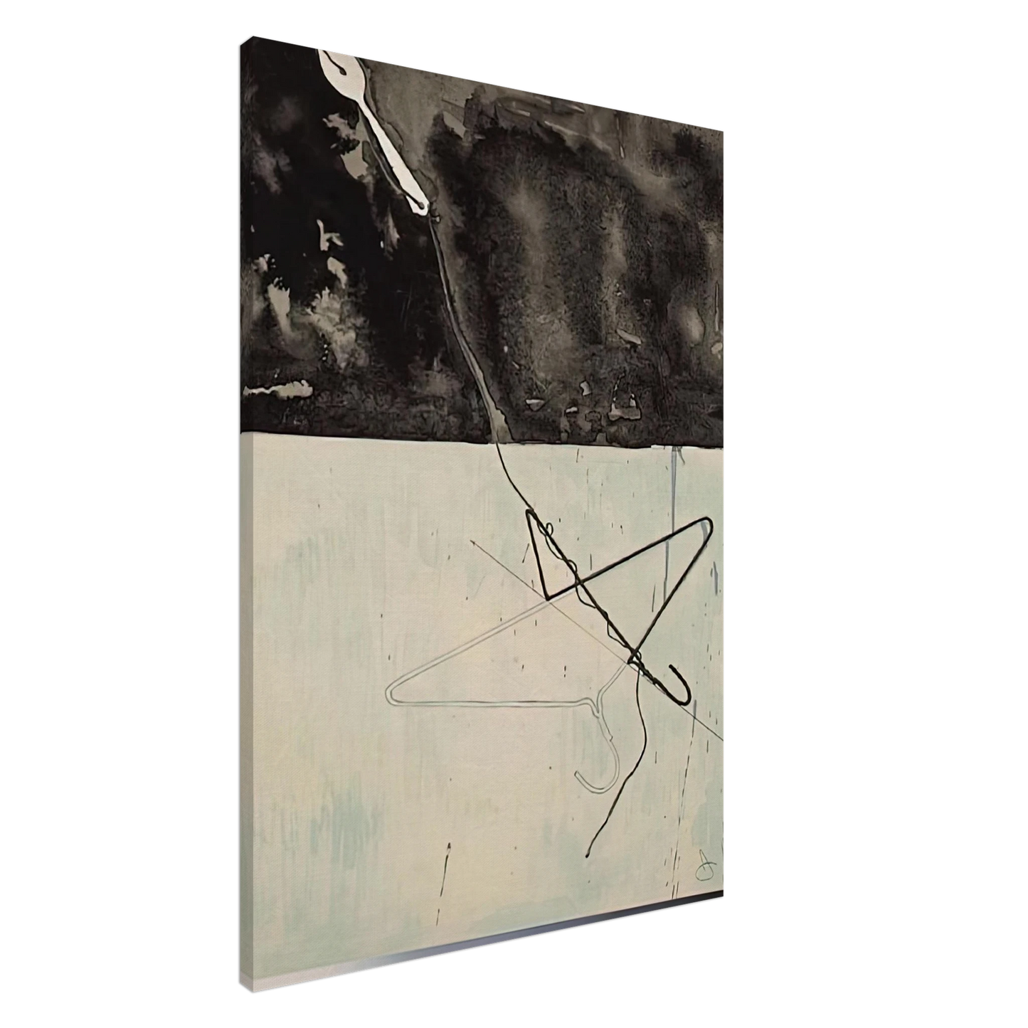 Jasper Johns - COAT HANGER AND SPOON FROM FRAGMENT ACCORDING TO WHAT 1971 Canvas - 20x30 cm / 8x12 inches-canvas