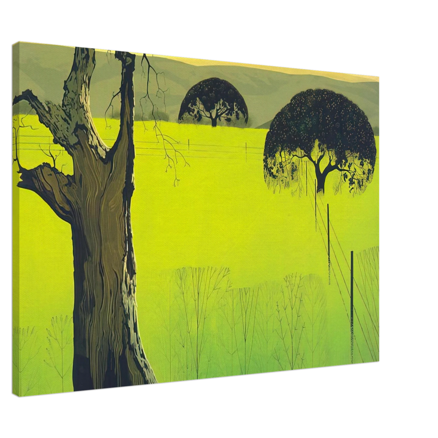 Eyvind Earle - Mustard Field Canvas - 20x30 cm / 8x12 inches-canvas
