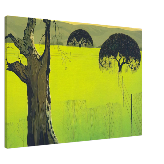 Eyvind Earle - Mustard Field Canvas - 20x30 cm / 8x12 inches-canvas