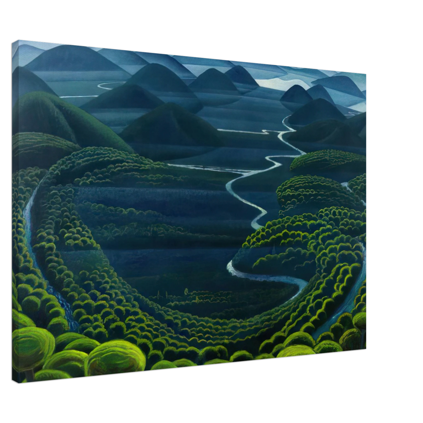 Gerardo Dottori - Umbria vergine - 1949 Canvas - 20x30 cm / 8x12 inches-canvas