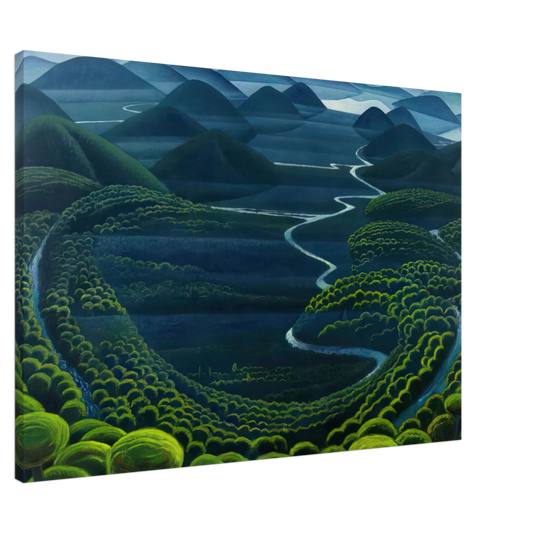 Gerardo Dottori - Umbria vergine - 1949 Canvas - 20x30 cm / 8x12 inches-canvas