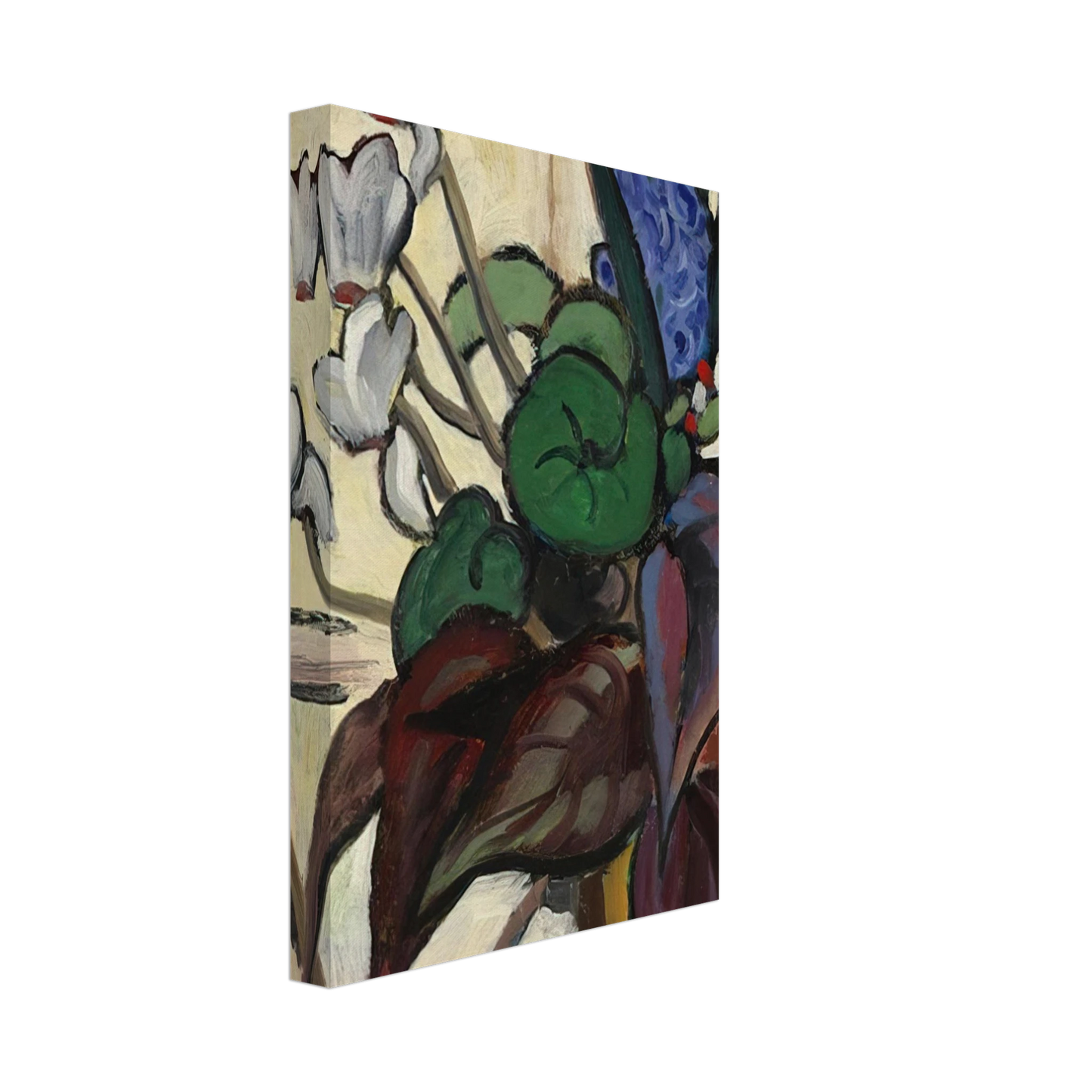 Gabriele Munter - BLUMEN AUF WEI ZYKLAMEN UND HYAZINTHE 1934 Canvas - 40x60 cm / 16x24 inches-canvas