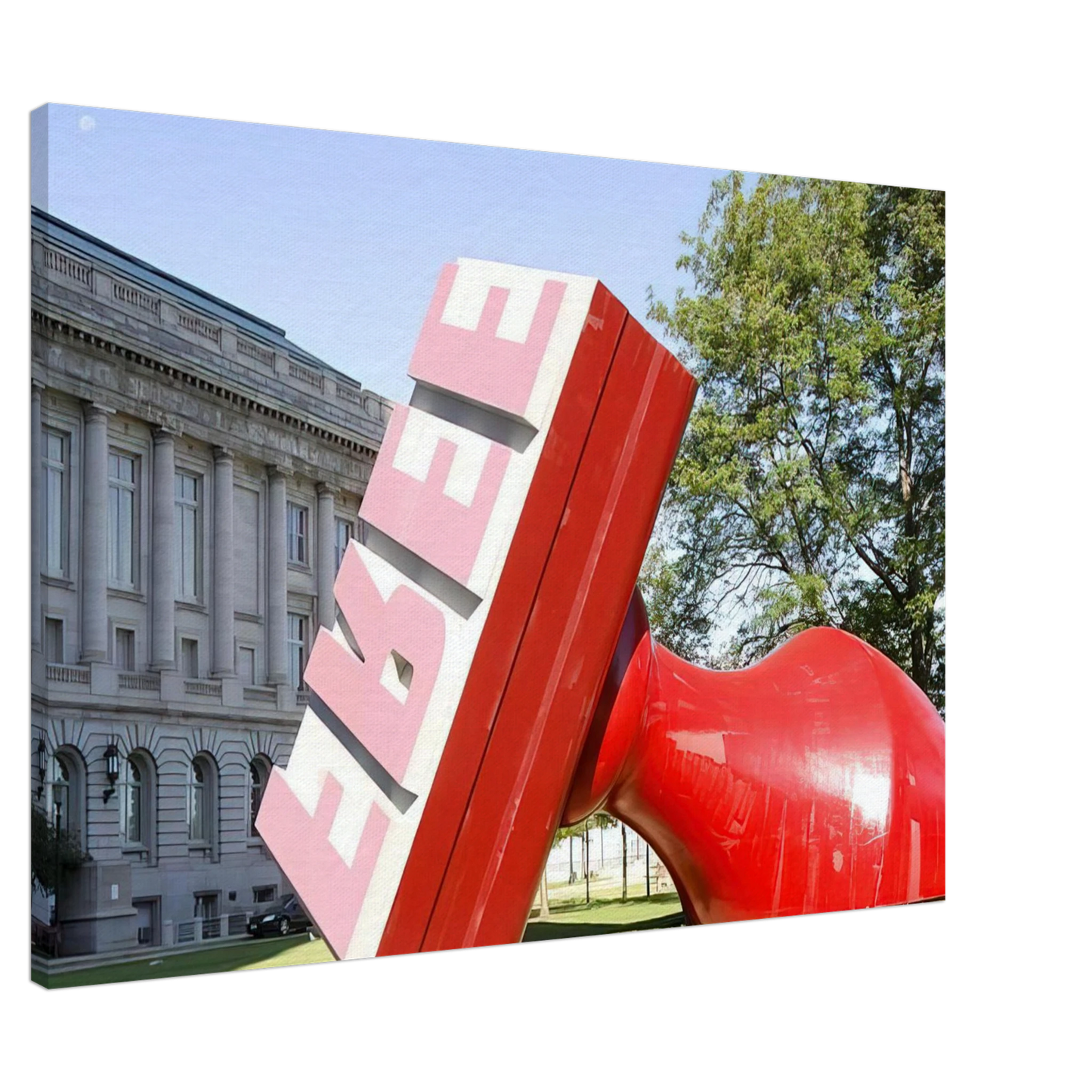 Claes Oldenburg - FREE STAMP AT CLEVELAND CITY HALL COLLABORATION WITH VAN BRUGGEN Canvas - 20x30 cm / 8x12 inches-canvas