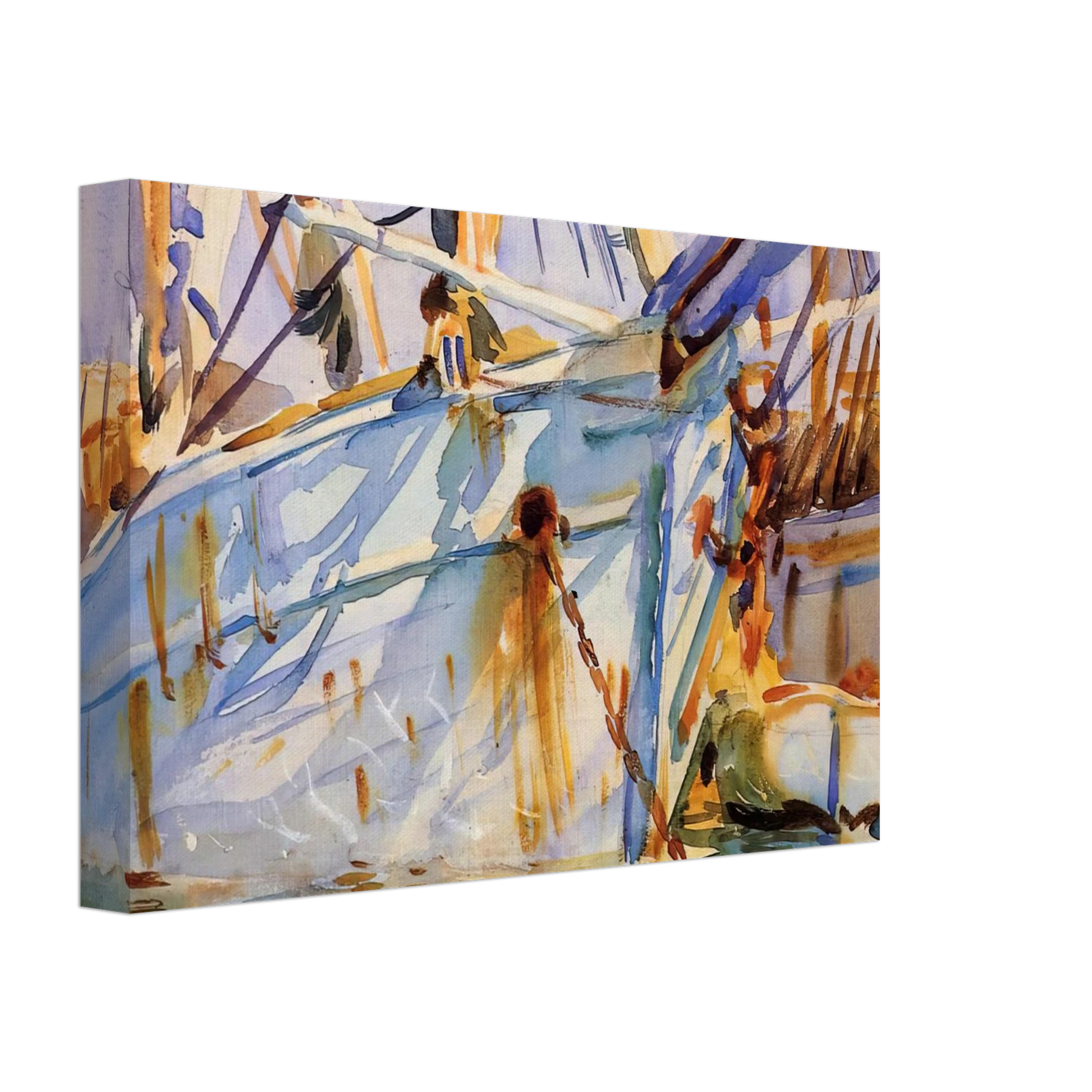 John Singer Sargent - In a Levantine Port Canvas - 70x100 cm / 28x40 inches-canvas