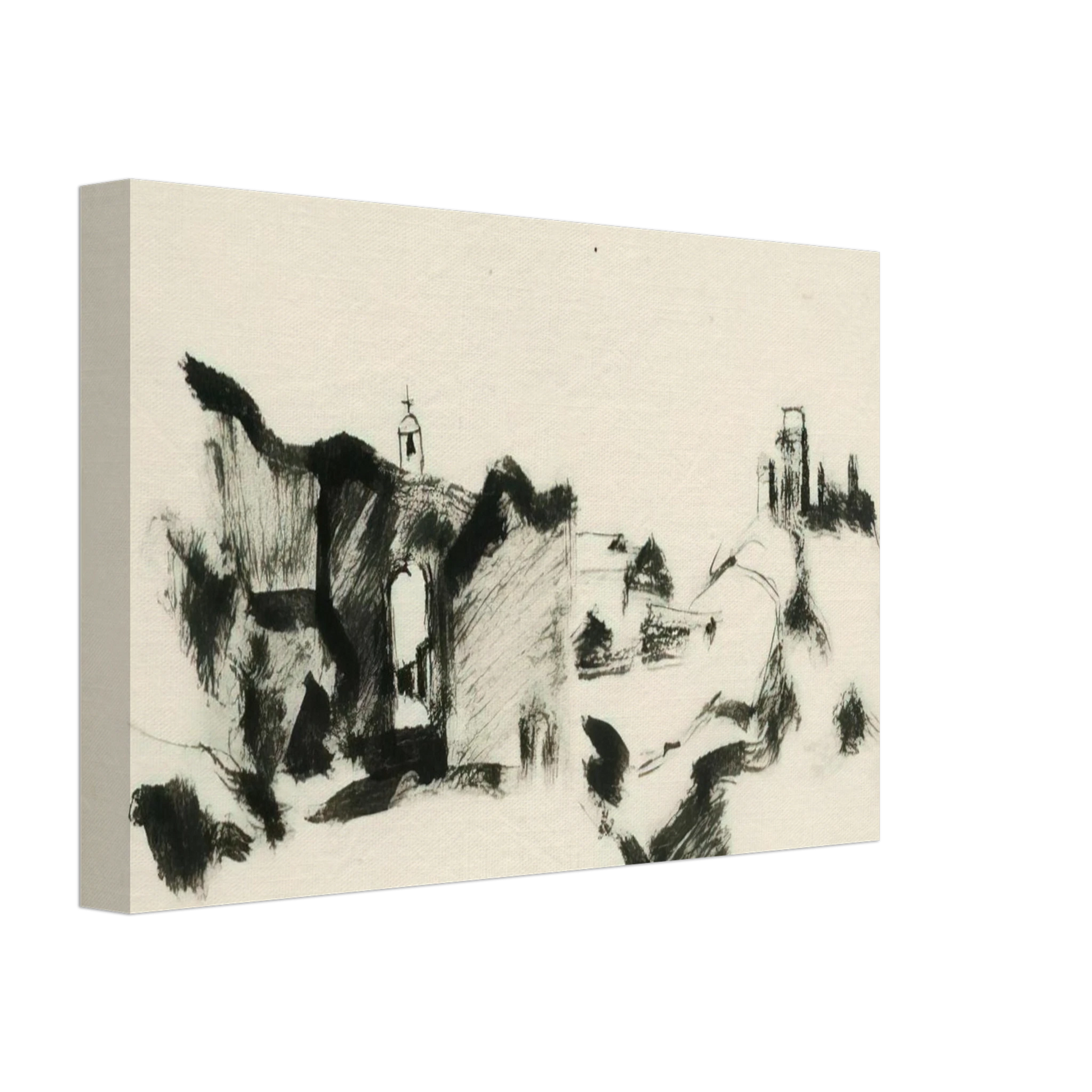 Julius Bissier - Assisi 35, marzo - 1935 Canvas - 70x100 cm / 28x40 inches-canvas